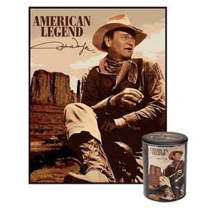John Wayne fleece throw w/collectible tin